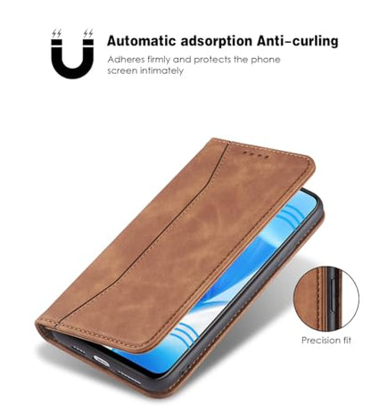 Asuwish Flip Wallet Phone Case for OnePlus Nord N200 5G with Screen Protector Magnetic Closure Folio Cover Credit Card Holder Slot Stand One Plus N 200 G5 1 Plus 200N 1plus One+ 1+ N2005G 2021 Brown - color: Brown