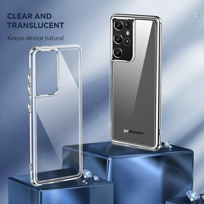 DEERLAMN Clear Case for Samsung Galaxy S21 Ultra, Military Grade Drop Protection Anti-Scratch Transparent Ultra Slim Non-Yellowing Shockproof Protective Phone Cover - size: Samsung Galaxy S21 Ultra