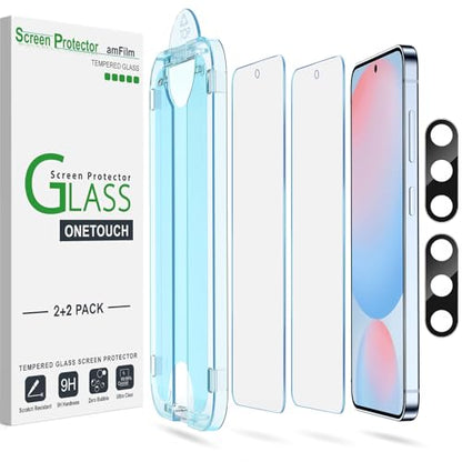 amFilm OneTouch for Samsung Galaxy S24 FE Screen Protector Tempered Glass - size: S24FE-6.7"
