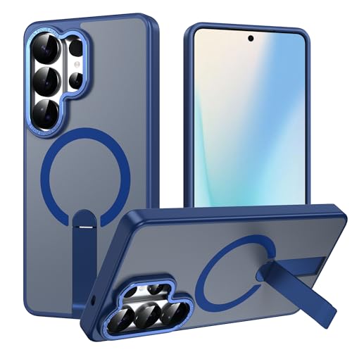 for Galaxy-S26-Ultra Case: Strong Magnetic Compatible with MagSafe for S26 Ultra, Built-in Kickstand, Rugged Protection, Slim Fit & Matte Translucent Funda para Samsung S26 Ultra, Navy Blue - color: Navy Blue, size: Galaxy S26 Ultra 6.9"