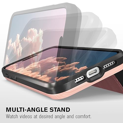VENA vCommute iPhone 15 Pro Max Wallet Case, Red | Military-Grade Drop Protection, Premium Leather Magnetic Flap Cover, Hidden Card Holder, RFID Blocking, Multi-Angle Kickstand - color: Classic - Red, size: iPhone 15 Pro Max