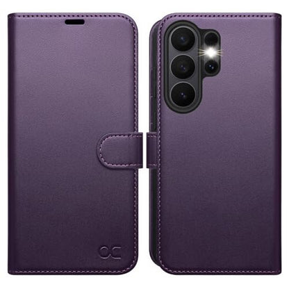 OCASE for Samsung Galaxy S26 Ultra Wallet Case, Card Holder, Dark Purple | RFID Blocking, Kickstand, Magnetic Closure, PU Leather Flip Folio, Shockproof TPU Shell, Protective Phone Cover (6.9") 2026 - color: Dark Purple, size: Samsung Galaxy S26 Ultra