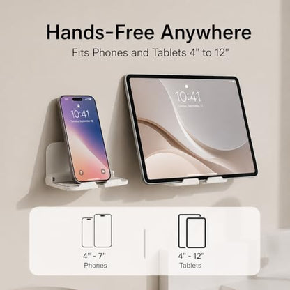 pzoz Foldable Wall Phone Holder, Adhesive Phone & Tablet Wall Mount Stand