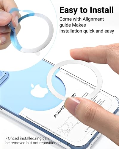 KALAPOP for Magsafe Sticker Magnet - 10 PCS, Ultra-Thin(0.4mm), Compatible with iPhone 17/Air/16/15/14/13/12 Series,mag Safe Charger, for Apple Wallet Magsafe - Silver - color: Silver-10pcs