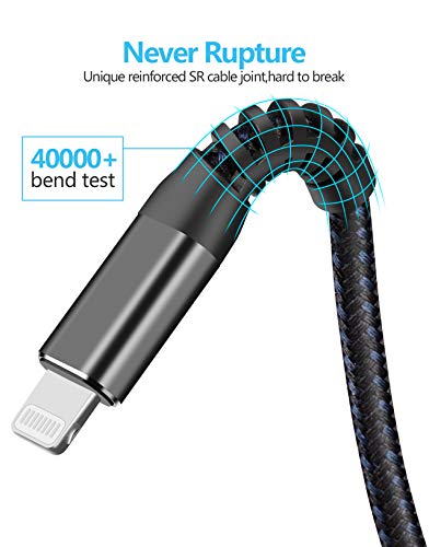 [ Apple Certified 2pack ] iPhone Charger,Lightning Cable, Fast Charging Cables for Apple iPhone 12/11/11Pro/11Max/ X/XS/XR/XS Max/8/7/6/5S/SE/iPad Mini Air (6ft, Grey) - color: Grey, size: 6foot
