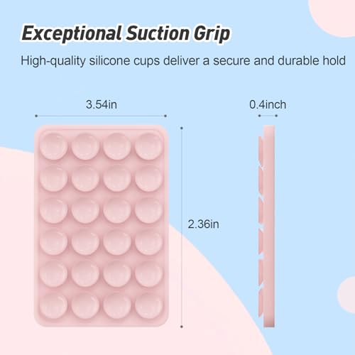Magnetic Suction Phone Mount for MagSafe Case,Silicone Sticky (Pink) - color: Pink