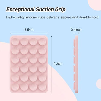 Magnetic Suction Phone Mount for MagSafe Case,Silicone Sticky (Pink) - color: Pink