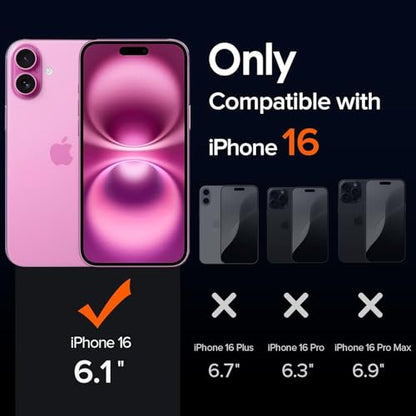 Phone Case Compatible with iPhone 16, Clear Case Non-Yellowing Protective Bumper Hard Back Cover for 6.1 Inch