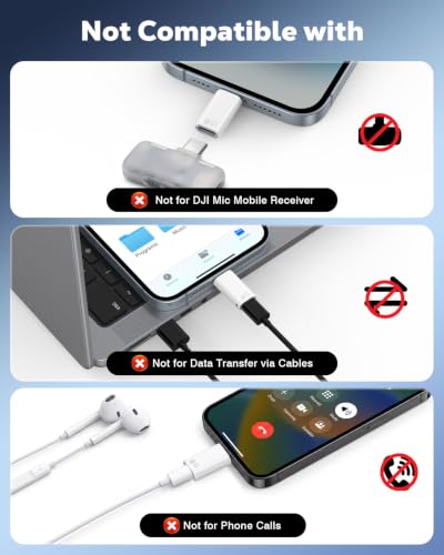 MoKo for DJI Mic Mini USB-C to Lightning Adapter, Not for DJI Mic Mobile - size: 2 Pack