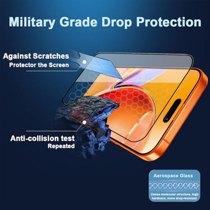 9H+ Tempered Glass for iPhone 17 Pro Screen Protector with Auto Dust Removal Installation Frame Military Grade Protection (Scratch, Shatter, Drop Resistance) Full Edge Coverage 6.3" 2025, 2 Pack - size: iPhone 17 Pro