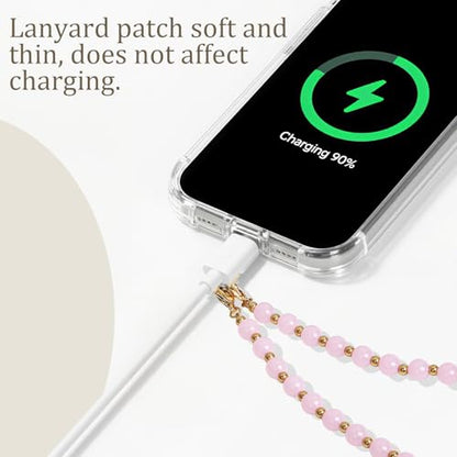 Phone Charm Detachable Metal Cellphone Wrist Strap for Women Girls, Cell Phone Lanyard - color: Cc-light Pink