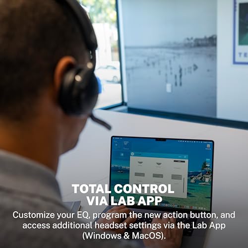 JLab, Go Work Gen 3, Wireless Headset, Boom Microphone, Noise Cancelling Mic, USB-C Dongle, Bluetooth Multipoint, Black