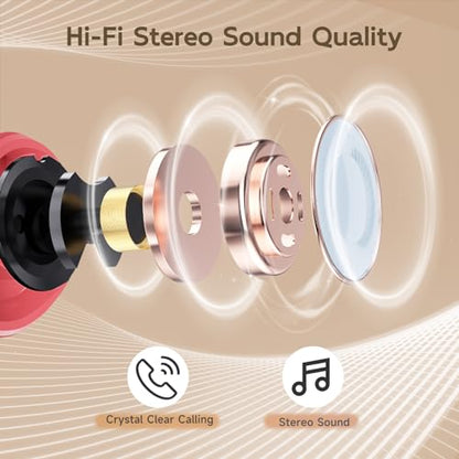Wireless Ear buds Bluetooth Earbuds Stereo Bass Built in Mic Headphones LED