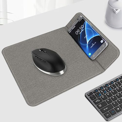 Wireless Charging Mice Pad Non-Slip Office Mice Pad with Wireless Charging - color: Gray