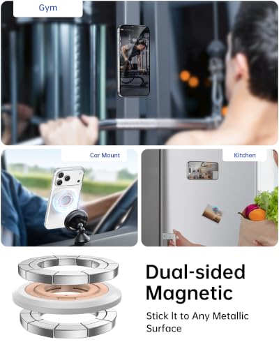 SYNCWIRE Magnetic Phone Ring Holder, for MagSafe Phone Grip Stand Kickstand - color: Pearl Gold