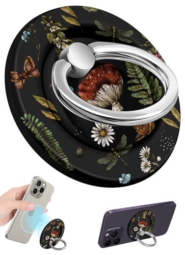 Lotadilo Magnetic Phone Ring Holder, Cute Phone Grip Stand, Mushroom - color: Mushroom