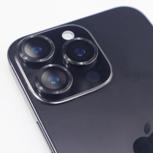 BONVAN for iPhone 16 Pro / 16 Pro Max Camera Lens Protector Metal Tempered Glass Screen Accessories Cover (Black) - color: Black