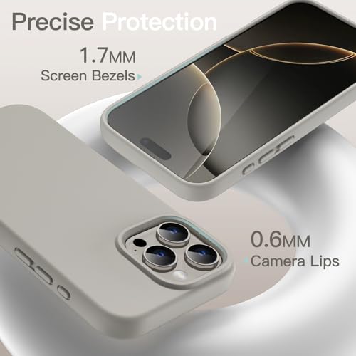 JETech Silicone Case for iPhone 16 Pro Max, Natural Titanium | Silky Soft Touch, Shockproof Protection, Scratch Resistant, Microfiber Lining - color: Natural Titanium, size: iPhone 16 Pro Max