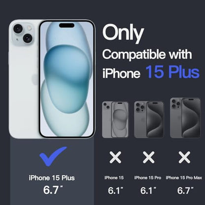 JETech Case for iPhone 15 Plus 6.7-Inch, Non-Yellowing Shockproof Phone Bumper Cover, Anti-Scratch Clear Back (Blue) - color: Blue, size: iPhone 15 Plus