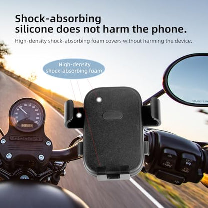 Motorcycle Phone Mount,Bike Phone Holder, Bicycle Handlebar Cell Phone Mount Smartphone Holder Mount 360° Adjustable One Hand Operation, Bike Accessories Handlebar Phone Clip Holder, 94001 - color: Black Handlebar