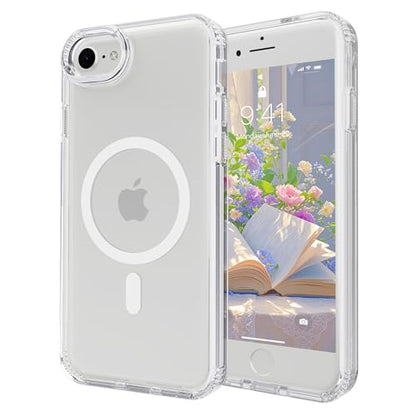 Magnetic iPhone SE2/SE3/8/7 case,Compatible with Magsafe, Military-Grade Protection,Slim Translucent Matte Shockproof with Anti-Scratch Anti-Fingerprint Phone Cover (transparent, iPhone SE2/SE3/8/7) - color: Transparent, size: iPhone SE2/SE3/8/7