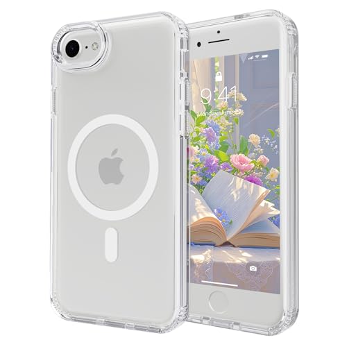 Magnetic iPhone SE2/SE3/8/7 case,Compatible with Magsafe, Military-Grade Protection,Slim Translucent Matte Shockproof with Anti-Scratch Anti-Fingerprint Phone Cover (transparent, iPhone SE2/SE3/8/7) - color: Transparent, size: iPhone SE2/SE3/8/7