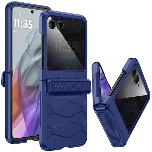 GooseBox for Motorola Razr 2026/Razr 2025 Case,Built-in Privacy Screen Protector&Hinge Protection Shockproof All-Inclusive Smartphone Cover for Motorola Razr 2026/Razr 2025/Razr 2024(Blue) - color: Blue ZJ&PSP, size: Razr 2026/2025/2024