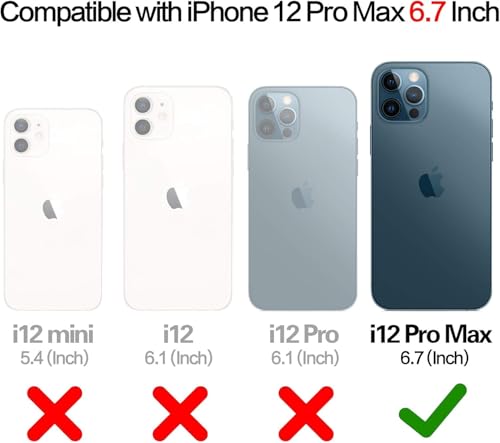 HianDier for iPhone 12 Pro Max Case Wallet with Card Holder Black | Wallet Case Compatible with iPhone 12 Pro MAX Slim Protective Flip Folio Soft PU Leather Magnetic Closure Cover, 5G 6.7-inch - color: Black