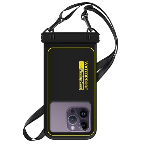IP68 Waterproof Phone Pouch Floating, Up to 6.7",Black - color: Black, size: Up to 6.8"