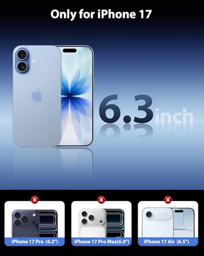 Mkeke 3 Pack Screen Protector for iPhone 17 6.3" [9H+ Tempered Glass] | [Military-Grade Drop Protection][Easy Installation Frame] HD Clear, Anti-Scratch, Bubble Free - size: for iPhone 17 6.3"