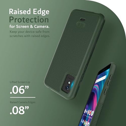 TUDIA LinnGrip Compatible with BLU Studio Mini (2023) Phone Case, [Enhanced Grip] Ultra Slim Fit Shockproof Matte TPU Soft Protective Phone Case Cover (Pine Green) - color: Pine Green