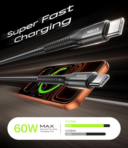 USB C to C Cable 60W Fast Charging 6FT USB C to USB C Cable for CarPlay - color: Black, size: 6FT, style: USB C to USB C
