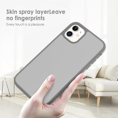 TENOC Phone Case Compatible with iPhone 11, Dark Gray Case Translucent Protective Bumper Matte Hard Back Cover for 6.1 Inch - color: Dark Gray, size: iPhone 11