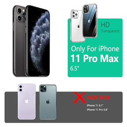 ONES for iPhone 11 Pro Max Slim Case Clear, [PC + TPU Hybrid][Military-Grade Drop Protection][Anti-Yellowing], Shockproof Silicone Hard Cover, Transparent Case - color: HD Highly Clear, size: iPhone 11 Pro Max