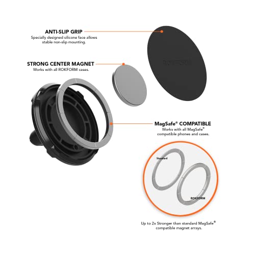 Rokform Dual Magnet Vent Phone Mount, Super Grip Clip (Black)