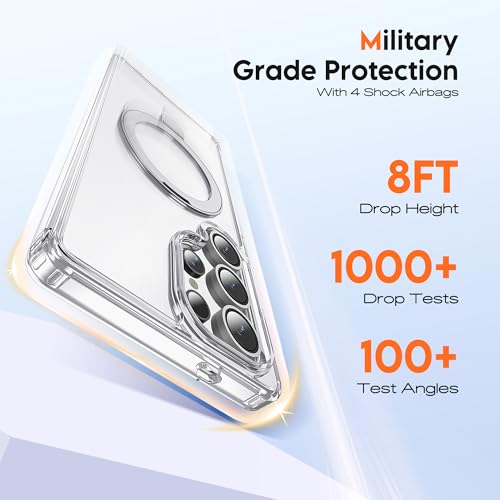 Clear Case for Samsung Galaxy S25 Ultra with Stand 6.9",Clear - color: Clear, size: Samsung Galaxy S25 Ultra