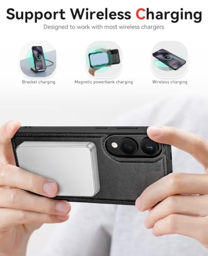 OCASE for Samsung Galaxy S25 Edge Detachable Wallet Case, Black | 2-in-1, Card Holder, RFID Blocking, Stand, Wrist Strap, Shockproof, Wireless Charging, Magnetic, PU Leather Flip Phone Cover - color: Black, size: Samsung Galaxy S25 Edge