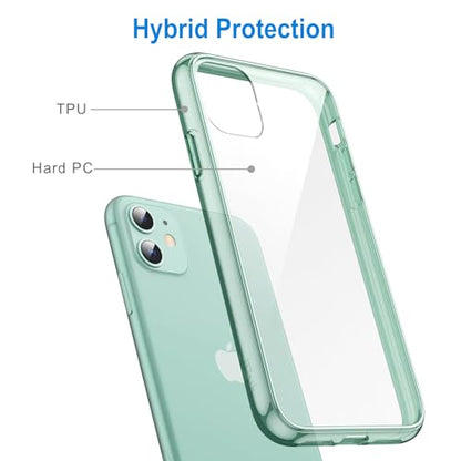 JETech Case for iPhone 11, Anti-Yellowing, Midnight Green | Shockproof Protection, Scratch Resistant Hard PC Back, Durable Transparent TPU Bumper - color: Midnight Green