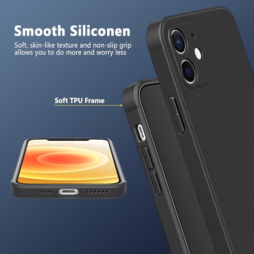 FanTEK Phone Case Compatible with iPhone 12 Mini Case, Anti-Scratch & Fingerprint Phone Case Protective Cover, Matte Black - size: iPhone 12 Mini