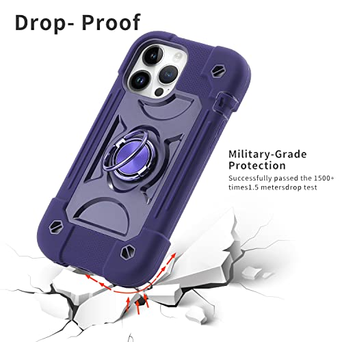 MARKILL Compatible with iPhone 13 Pro Max Case 6.7 Inch with Ring Stand, Heavy-Duty Military Grade Shockproof Phone Kids Cover for iPhone 13 Pro Max - color: Deep Purple, size: iPhone 13 Pro Max 6.7"