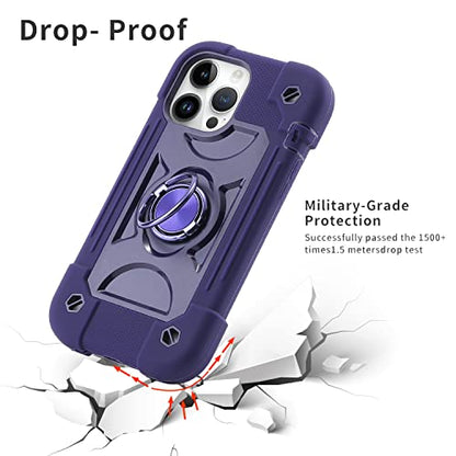 MARKILL Compatible with iPhone 13 Pro Max Case 6.7 Inch with Ring Stand, Heavy-Duty Military Grade Shockproof Phone Kids Cover for iPhone 13 Pro Max - color: Deep Purple, size: iPhone 13 Pro Max 6.7"