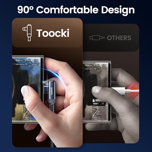 toocki USB C Cable Right Angle, 2-Pack 10ft USB A to USB C Charger Cable - color: Black, size: 10FT+10FT