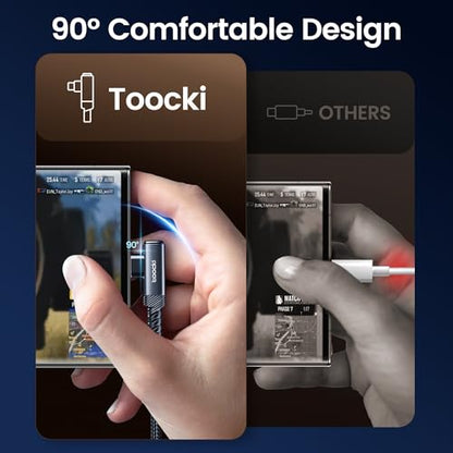 toocki USB C Cable Right Angle, 2-Pack 10ft USB A to USB C Charger Cable - color: Black, size: 10FT+10FT