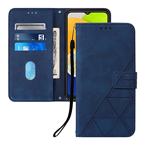 Faux Leather Flip Wallet Case for Motorola Moto G75, YBS Blue | Card Slots Storage, Magnetic Closure, Hands-Free Kickstand, RFID Blocking, Precise Cutouts - color: Blue