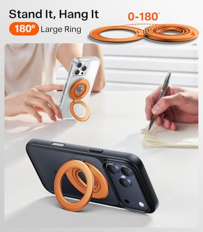 TORRAS 2025 Flagship 360 Magnetic Phone Grip Ring Holder Kickstand, Orange - color: Orange