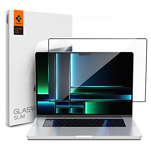 Spigen GlasTR Slim Screen Protector for MacBook Pro 14" M1-M5 Series | (2021-2026), 9H+ Tempered glass, Scratch resistance, Lab-tested 100% clarity, Precise cutout, Case-friendly, 1Pack - size: 14 inch