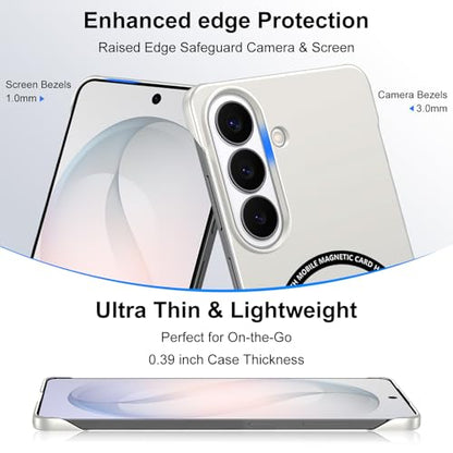 Frameless Slim Case for Samsung Galaxy S26, Silky Touch, Hard PC Matte Back, Exposed Sides Compatible with Mag-Safe, Anti-Scratch Shockproof Protective Cover for Samsung S26 5G (White) - color: White