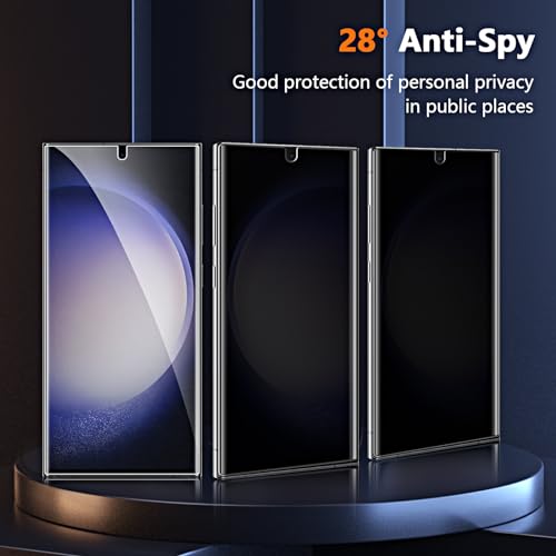 2 Pack Privacy Screen Protector for Samsung Galaxy S23 Ultra [Not Glass], Anti-spy Flexible TPU Screen Protector, Support Fingerprint Unlock Full Coverage