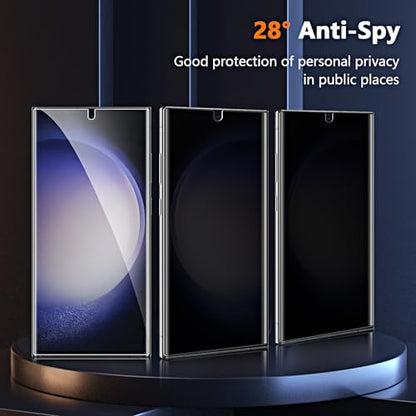 2 Pack Privacy Screen Protector for Samsung Galaxy S23 Ultra [Not Glass], Anti-spy Flexible TPU Screen Protector, Support Fingerprint Unlock Full Coverage