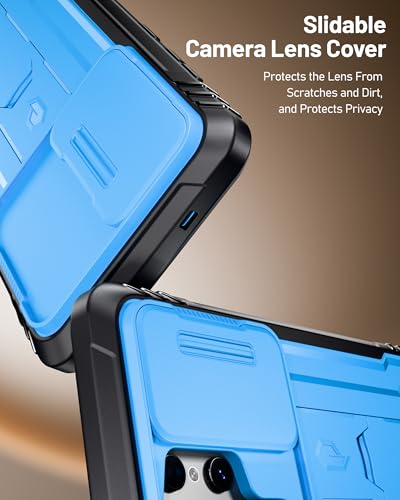 Poetic Revolution Case for Samsung Galaxy S26 Ultra, [Slide Camera Cover], [20FT Mil-Grade Drop Tested], Full-Body Military Grade Rugged Dual-Layer Shockproof Cover with Kickstand, Light Blue - color: Light Blue, size: Galaxy S26 Ultra